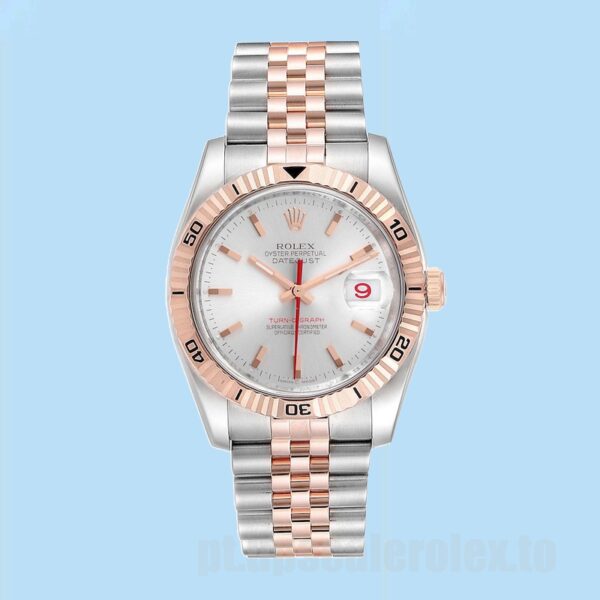Rolex Datejust Turn-o-graph 36mm Masculino 116261 Mostrador Prateado - Image 5