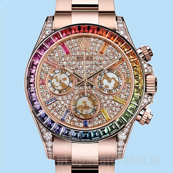 Rolex Daytona Masculino 116595RBOW 40mm Ver Mostrador Pavimentado Diamante