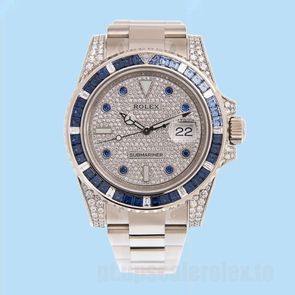 Rolex Submariner 40mm 116659 Masculino Pulseira Ostra Tom Prata - Image 2