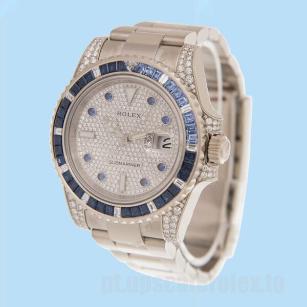 Rolex Submariner 40mm 116659 Masculino Pulseira Ostra Tom Prata - Image 3