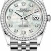 Réplica Rolex Datejust Swiss 36mm Aço Inoxidável 126284rbr Mop Branco Jubileu de Diamante