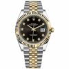 Melhor Réplica Rolex 126333 Datejust 41mm Mostrador Preto Pulseira Jubileu de Diamante SS/Yg