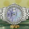 Réplique pas cher Rolex Datejust Steel 26mm Jubilee Watch Purple Mop 1.3ct Diamond Bezel & Dial
