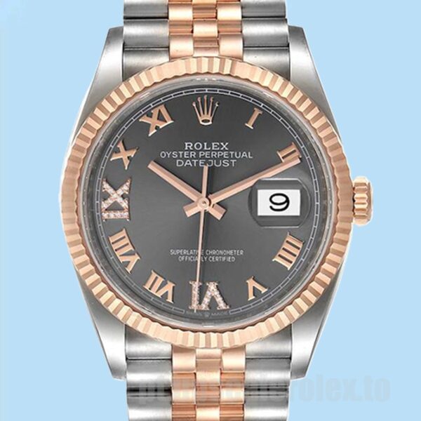 Rolex Datejust 36mm Masculino m126231-0023 Pulseira Jubileu Tom Prata