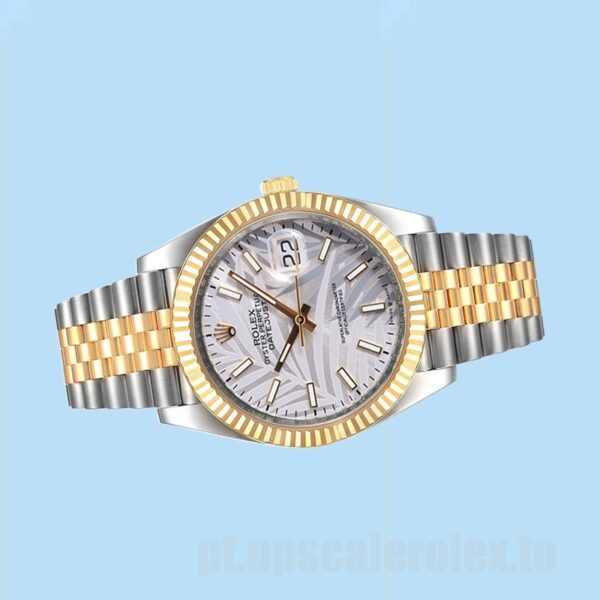 Rolex Datejust 41mm Masculino 126233 Mostrador com motivo de palma prateado - Image 3
