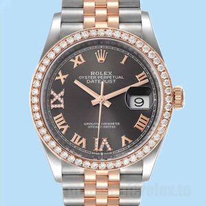 Rolex Datejust m126281rbr-0011 Masculino 36mm Pulseira Jubileu Tom Prata