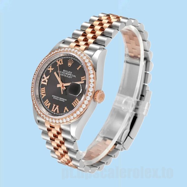 Rolex Datejust m126281rbr-0011 Masculino 36mm Pulseira Jubileu Tom Prata - Image 3