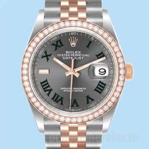 Rolex Datejust 36mm m126281rbr-0017 Masculino Tom Prata