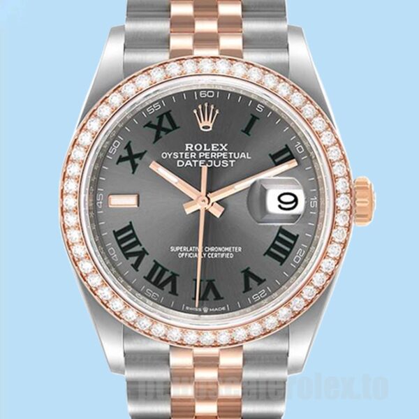 Rolex Datejust 36mm m126281rbr-0017 Masculino Tom Prata