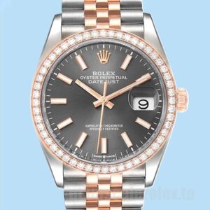 Rolex Datejust Masculino m126281rbr-0001 36mm Tom Prata Automático