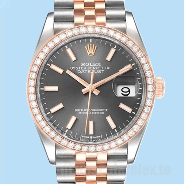 Rolex Datejust Masculino m126281rbr-0001 36mm Tom Prata Automático