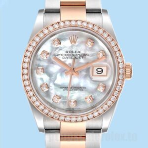 Rolex Datejust Masculino m126281rbr-0010 36mm Tom Prata Pulseira Ostra