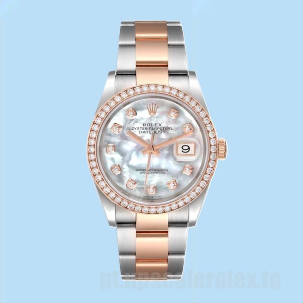 Rolex Datejust Masculino m126281rbr-0010 36mm Tom Prata Pulseira Ostra - Image 2