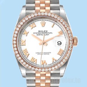 Rolex Datejust Masculino m126281rbr-0003 36mm Tom Prata