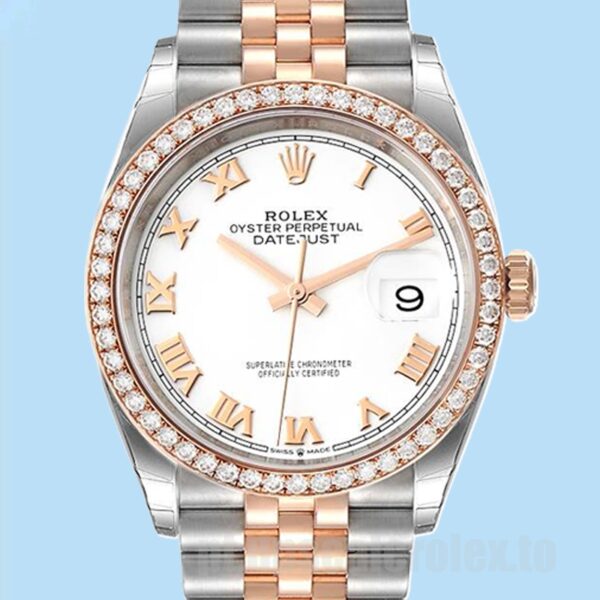 Rolex Datejust Masculino m126281rbr-0003 36mm Tom Prata