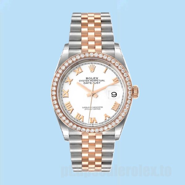Rolex Datejust Masculino m126281rbr-0003 36mm Tom Prata - Image 2