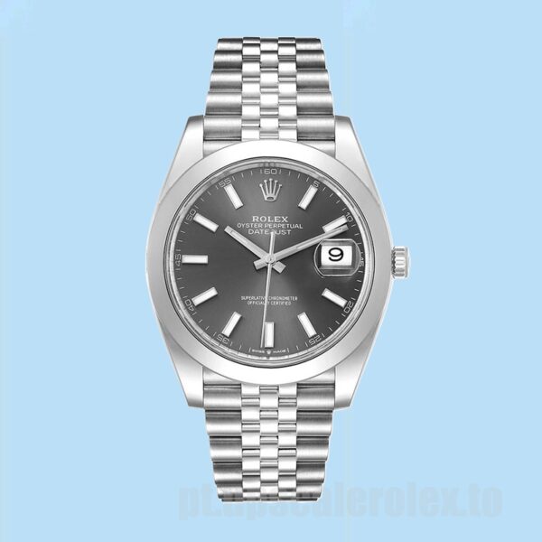 Rolex Datejust Masculino 41mm m126300-0008 Pulseira Jubileu Tom Prata - Image 2