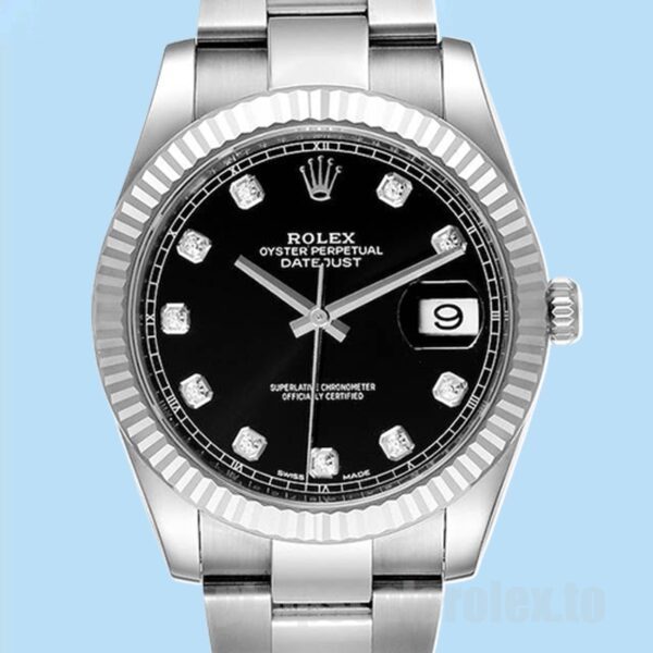 Rolex Datejust Masculino 41mm m126334-0011 Pulseira Ostra Mostrador Preto