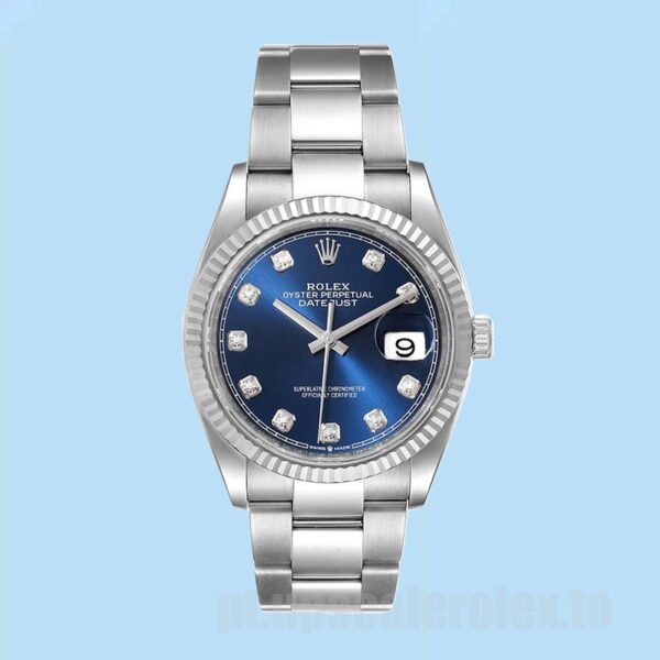 Rolex Datejust Masculino 126334 41mm Mostrador Azul Pulseira Ostra - Image 2