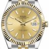 Compre Rolex Datejust 41 mm Two Tone Champagne Stick Jubilee 126333 nunca usado