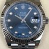 Mostrador azul falso Rolex Datejust 41mm com diamantes canelados Jubilee 126334, nunca usado