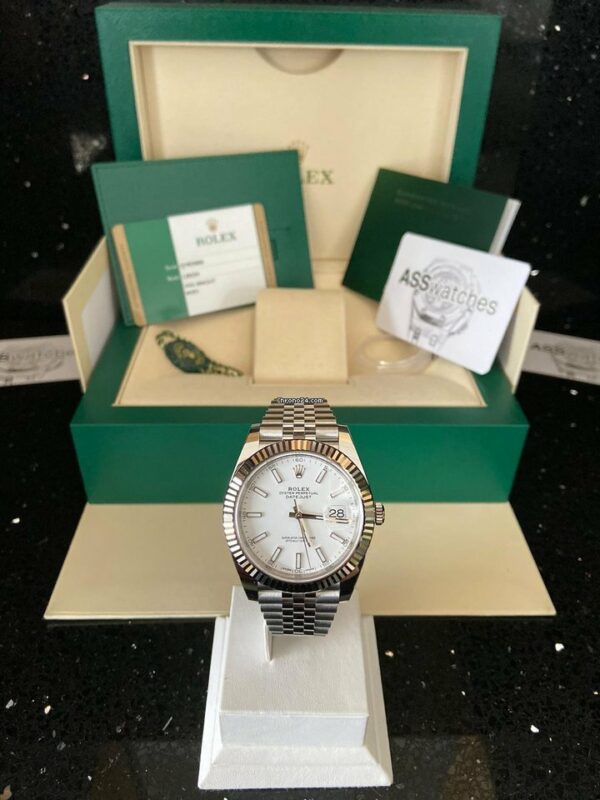 Melhor Réplica Rolex Datejust 2 Ll 126334/white index/jubilee/lc Eu/2017/fullset/