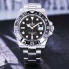 Relógio automático falso Rolex GMT Master II aço mostrador preto 116710