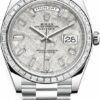 Réplica de qualidade Rolex Day-date 40mm platina 228396tbr baguete meteorito