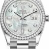 Réplique de luxe Rolex Day-date 36mm Or blanc 128349rbr Mop Diamond