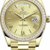 Compre um Rolex Day-date 40mm falsificado Ouro amarelo 228348rbr Champagne Roman