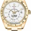 Relógio falso Rolex Sky Dweller 326938 18K ouro amarelo branco com mostrador masculino
