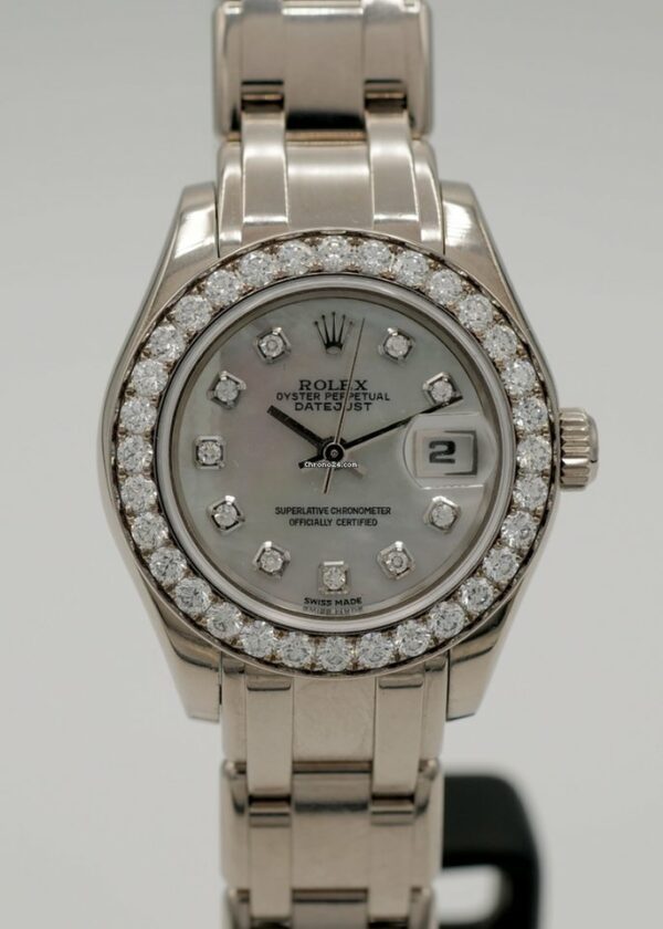 Réplica de luxo Rolex Pearlmaster Mop Dial Factory Diamond Bezel