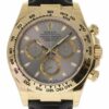 Réplica Suíça Rolex New Daytona 116518 Ouro Amarelo Couro Prata Caixa / Cartão / 5 Anos de Garantia #rl355
