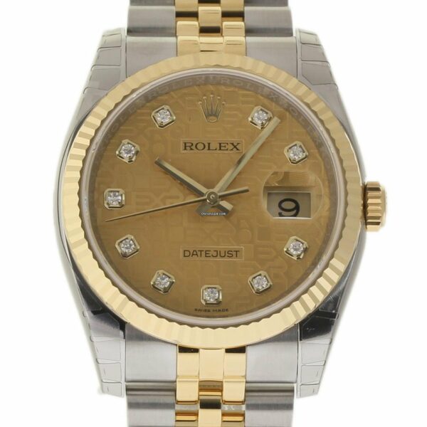 Réplica de luxo Rolex New Datejust 36mm 116233 Aço Ouro Diamante 2019 Caixa/cartão/5 Anos #rl213