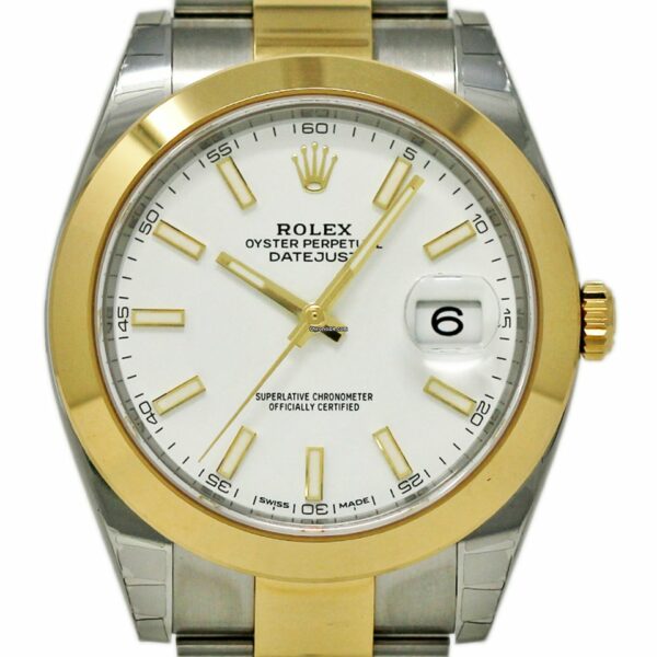 Réplica de qualidade Rolex New Datejust 41 126303 41mm Aço Branco Ouro 2020 Caixa de Papel 5yrwty #rl458