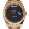 Réplica de qualidade Rolex New Day-date Ii 218235 President Rose Gold Black Box/Cartão/Garantia #rl127