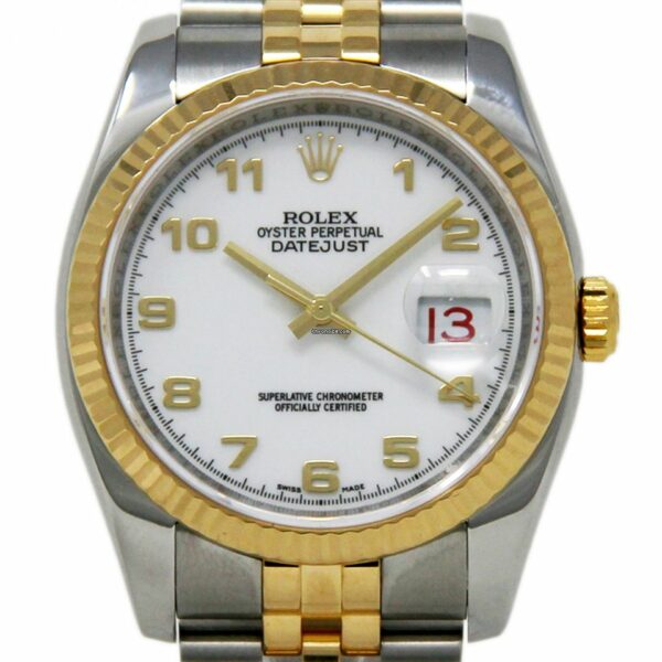 Réplica Rolex Datejust 116233 36mm Aço Amarelo Ouro Branco Automático 2005 1yrwty #764-1
