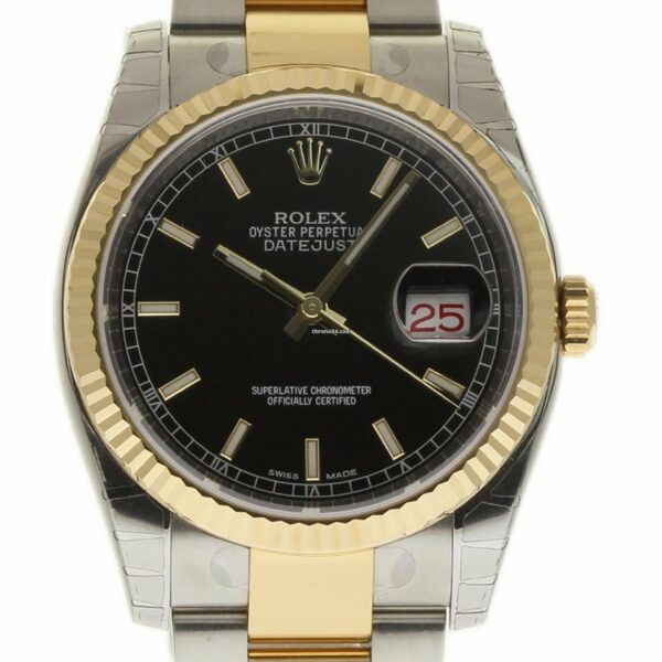 Falso Rolex New Datejust 36mm 116233 Aço Ouro Preto Caixa Automática de Papel 5yrwty #rl281