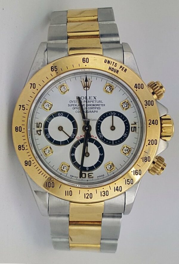 Acheter une contrefaçon Rolex 16523 Daytona Zenith Original Diamond Dial White Dial