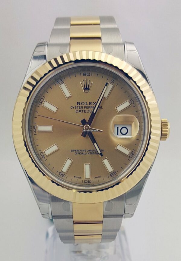 Réplica de qualidade Rolex Datejust Ii 41mm ouro e ouro amarelo 18k moldura de aço