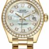 Réplica Suíça Rolex Lady Datejust 28mm Ouro Amarelo 279138rbr Mop Diamond President