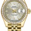 Réplica de qualidade Rolex Lady Datejust 28mm Ouro Amarelo 279138rbr Silver Jubilee Index