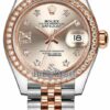 Réplica Suíça Rolex Lady Datejust 28mm Aço Inoxidável e Ouro Everose 279381rbr Sundust 17 Diamond Jubilee