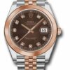 Relógio de diamante falso Rolex Dayjust 41mm 18K com mostrador de aço rosa