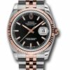 Réplica Rolex Datejust 116231 Bksj Preto Bastão Dial