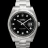 Melhor réplica Rolex Datejust 41 canelado aço inoxidável/ostra/diamante negro – 126334