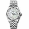 Réplica de qualidade Rolex Datejust 31mm – moldura de aço inoxidável canelado – pulseira jubileu 278274 Mdj