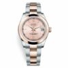 Réplica de luxo Rolex Datejust 31 mm – Aço e ouro rosa – Moldura abobadada – Oyster 178241 Pi