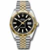 Compre Rolex Datejust 41 falsificado em aço e ouro amarelo – luneta canelada – Jubilee 126333 Bkij