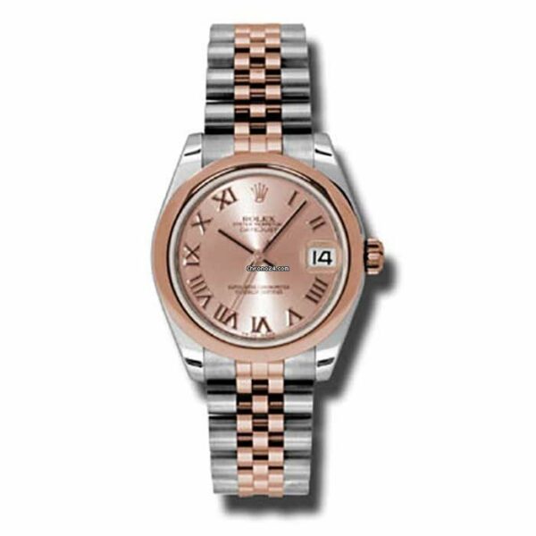 Réplica Rolex Datejust Swiss 31mm - Aço e Ouro Rosa - Moldura Abobadada - Jubileu 178241 Prj